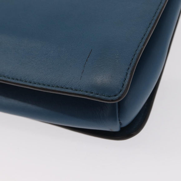 Chloe Fay Shoulder Bag Suede Leather Blue Gold Auth BA8910