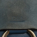 Chloe Fay Shoulder Bag Suede Leather Blue Gold Auth BA8910-18