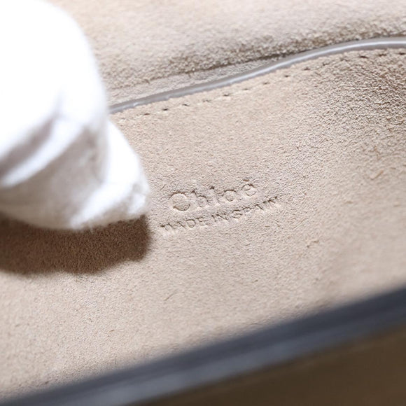 Chloe Fay Shoulder Bag Suede Leather Blue Gold Auth BA8910