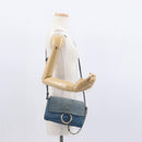 Chloe Fay Shoulder Bag Suede Leather Blue Gold Auth BA8910-25