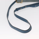 Chloe Fay Shoulder Bag Suede Leather Blue Gold Auth BA8910-7