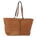 Chloe Kelly Tote Bag Leather Brown Gold Auth BA8911-1