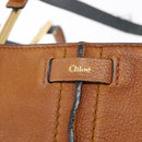 Chloe Kelly Tote Bag Leather Brown Gold Auth BA8911-14