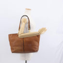 Chloe Kelly Tote Bag Leather Brown Gold Auth BA8911-23