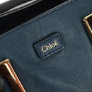 Chloe Etel Hand Bag Leather 2way Blue Gold Auth BA8912V-17