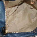 Chloe Etel Hand Bag Leather 2way Blue Gold Auth BA8912V-20