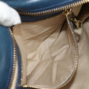 Chloe Etel Hand Bag Leather 2way Blue Gold Auth BA8912V-24