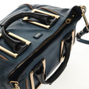 Chloe Etel Hand Bag Leather 2way Blue Gold Auth BA8912V-6