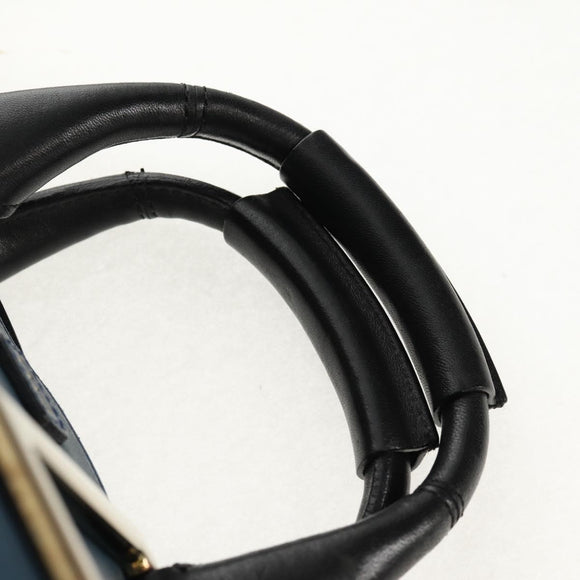 Chloe Etel Hand Bag Leather 2way Blue Gold Auth BA8912V