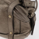 Salvatore Ferragamo Gancini Shoulder Bag Leather Gold Auth BA8916-15