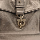 Salvatore Ferragamo Gancini Shoulder Bag Leather Gold Auth BA8916-17
