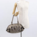 Salvatore Ferragamo Gancini Shoulder Bag Leather Gold Auth BA8916-23