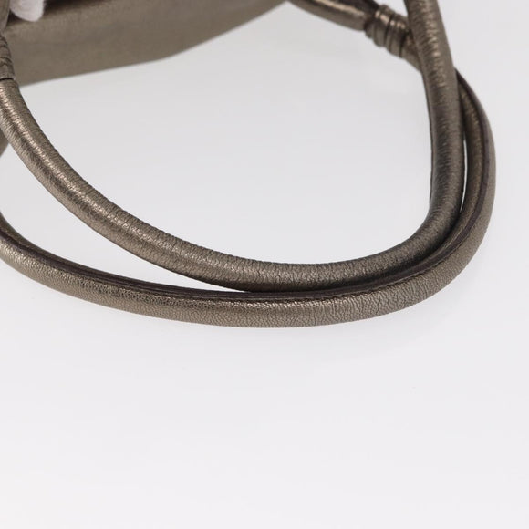 Salvatore Ferragamo Gancini Shoulder Bag Leather Gold Auth BA8916