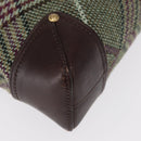 BURBERRY Nova Check Shoulder Bag Wool Green Gold Auth BA8917-10