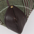 BURBERRY Nova Check Shoulder Bag Wool Green Gold Auth BA8917-11