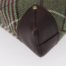 BURBERRY Nova Check Shoulder Bag Wool Green Gold Auth BA8917-12