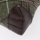 BURBERRY Nova Check Shoulder Bag Wool Green Gold Auth BA8917-13