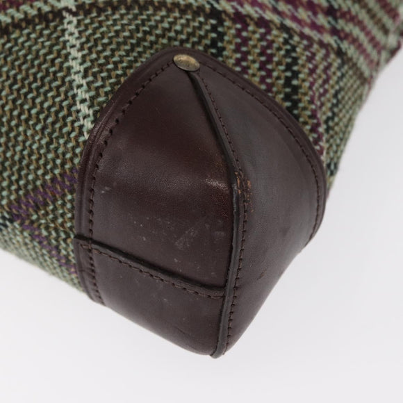 BURBERRY Nova Check Shoulder Bag Wool Green Gold Auth BA8917