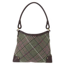 BURBERRY Nova Check Shoulder Bag Wool Green Gold Auth BA8917-3