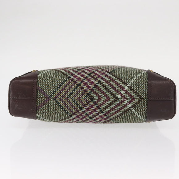 BURBERRY Nova Check Shoulder Bag Wool Green Gold Auth BA8917