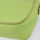 Salvatore Ferragamo Vala Shoulder Bag Leather Embossed Green Gold Auth BA8918-9