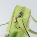 Salvatore Ferragamo Vala Shoulder Bag Leather Embossed Green Gold Auth BA8918-10
