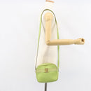 Salvatore Ferragamo Vala Shoulder Bag Leather Embossed Green Gold Auth BA8918-21