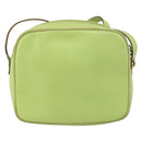 Salvatore Ferragamo Vala Shoulder Bag Leather Embossed Green Gold Auth BA8918-2