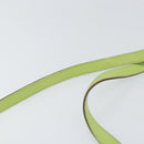 Salvatore Ferragamo Vala Shoulder Bag Leather Embossed Green Gold Auth BA8918-8