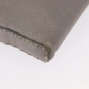 FENDI Celeria Shoulder Bag Leather Silver Auth BA8920-14