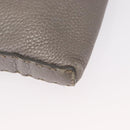 FENDI Celeria Shoulder Bag Leather Silver Auth BA8920-16
