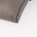 FENDI Celeria Shoulder Bag Leather Silver Auth BA8920-17
