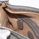 FENDI Celeria Shoulder Bag Leather Silver Auth BA8920-22