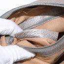 FENDI Celeria Shoulder Bag Leather Silver Auth BA8920-12