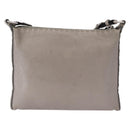 FENDI Celeria Shoulder Bag Leather Silver Auth BA8920-2