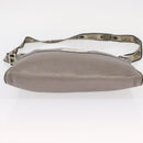 FENDI Celeria Shoulder Bag Leather Silver Auth BA8920-5