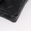 CHANEL Matelasse Chain Waist bag Lamb Skin Black Gold CC Auth BA8921-15