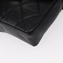 CHANEL Matelasse Chain Waist bag Lamb Skin Black Gold CC Auth BA8921-16