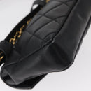 CHANEL Matelasse Chain Waist bag Lamb Skin Black Gold CC Auth BA8921-17