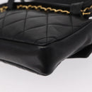 CHANEL Matelasse Chain Waist bag Lamb Skin Black Gold CC Auth BA8921-9