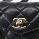 CHANEL Matelasse Chain Waist bag Lamb Skin Black Gold CC Auth BA8921-18