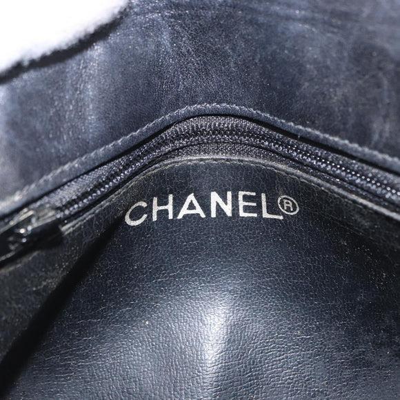 CHANEL Matelasse Chain Waist bag Lamb Skin Black Gold CC Auth BA8921