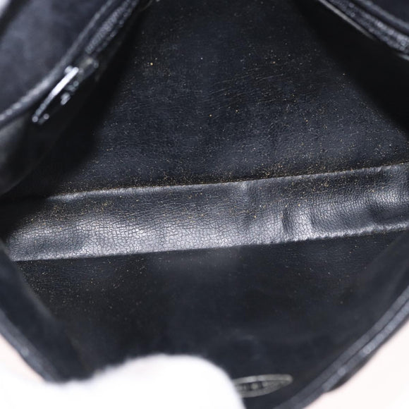 CHANEL Matelasse Chain Waist bag Lamb Skin Black Gold CC Auth BA8921