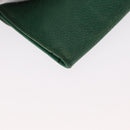 CHANEL COCO Mark Pouch Caviar Skin Green Gold CC Auth BA8922-15