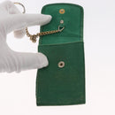 CHANEL COCO Mark Pouch Caviar Skin Green Gold CC Auth BA8922-9