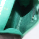 CHANEL COCO Mark Pouch Caviar Skin Green Gold CC Auth BA8922-11