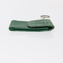 CHANEL COCO Mark Pouch Caviar Skin Green Gold CC Auth BA8922-3