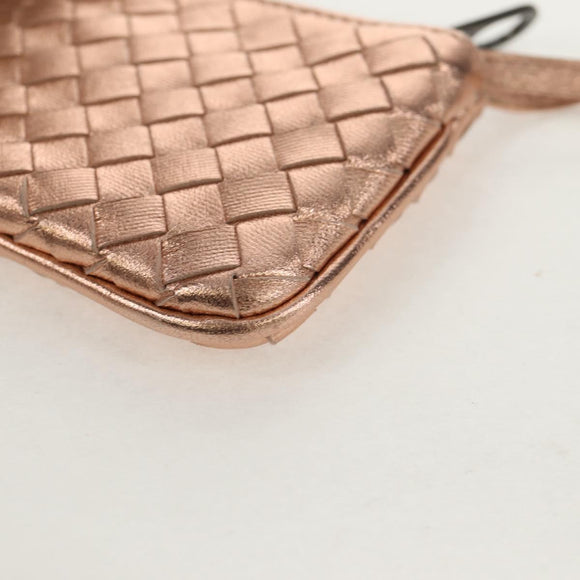 BOTTEGA VENETA INTRECCIATO Coin Purse Leather Pink Auth BA8939V