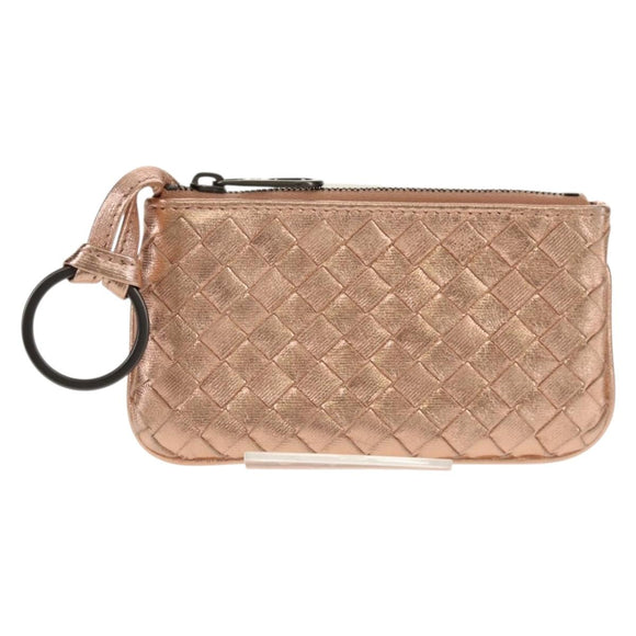 BOTTEGA VENETA INTRECCIATO Coin Purse Leather Pink Auth BA8939V