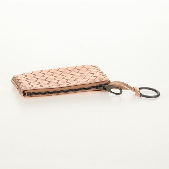BOTTEGA VENETA INTRECCIATO Coin Purse Leather Pink Auth BA8939V